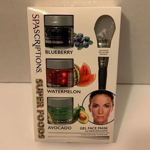 Spascriptions Super Foods Gel Face Masks with Mask Applicator. 15 min facial
